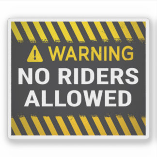 Waarschuwingsbord geen passagiers toegestaan sticker