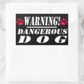 Waarschuwingsbord | Gevaarlijke hond Rechthoekige Sticker (Tas)