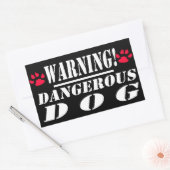 Waarschuwingsbord | Gevaarlijke hond Rechthoekige Sticker (Envelop)