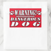 Waarschuwingsbord | Gevaarlijke hond Rechthoekige Sticker (Tas)