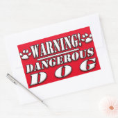 Waarschuwingsbord | Gevaarlijke hond Rechthoekige Sticker (Envelop)