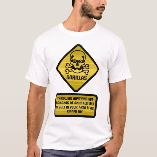 Waarschuwingsbord - Gorillas T-shirt (Voorkant)
