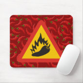 Waarschuwingsbord hete peper gevaar muismat (Met muis)