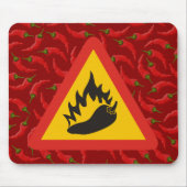 Waarschuwingsbord hete peper gevaar muismat (Voorkant)