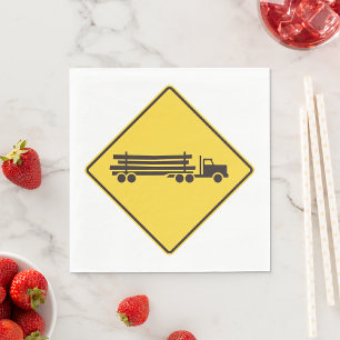 Waarschuwingsbord Houttransport Vervoer Wegveiligh Servet