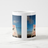 waarschuwingsbord nabij de luchthaven van Sint Maa Grote Koffiekop (Voorkant)