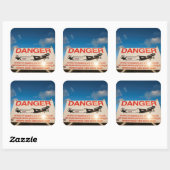 waarschuwingsbord nabij de luchthaven van Sint Maa Vierkante Sticker (Vel)