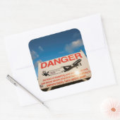 waarschuwingsbord nabij de luchthaven van Sint Maa Vierkante Sticker (Envelop)