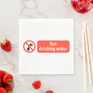 Waarschuwingsbord Niet Drinkbaar Water Servet
