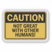 Waarschuwingsbord - niet geweldig bij mensen sticker (Voorkant)