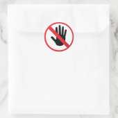 Waarschuwingsbord Ronde Sticker (Tas)