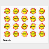 waarschuwingsbord ronde sticker (Vel)