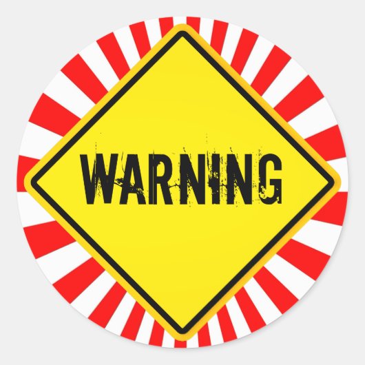 waarschuwingsbord ronde sticker (Voorkant)