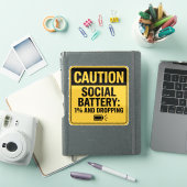 Waarschuwingsbord - Sociale batterij op 1% Sticker (iPad Cover)