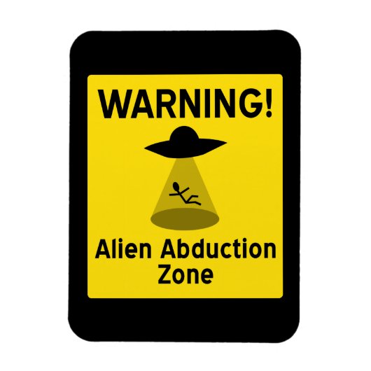 Waarschuwingsbord voor Alien Abduction Zone Magneet (Verticaal)