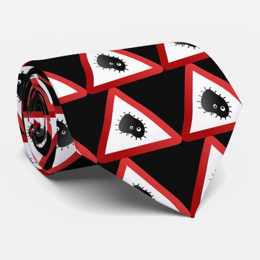 waarschuwingsbord voor bacteriën, stropdas (Opgerold)