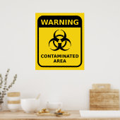 Waarschuwingsbord voor biogevaren poster (Keuken)