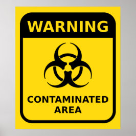 Waarschuwingsbord voor biogevaren poster
