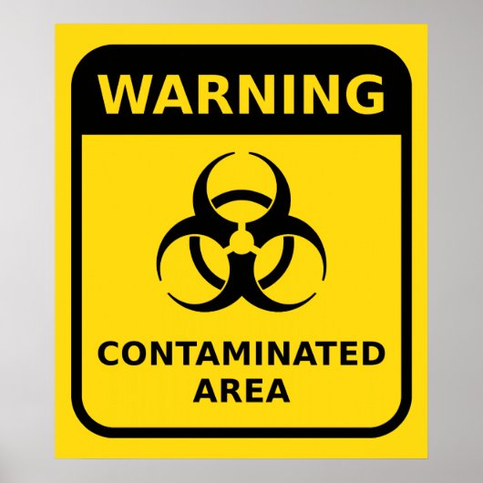 Waarschuwingsbord voor biogevaren poster (Voorkant)