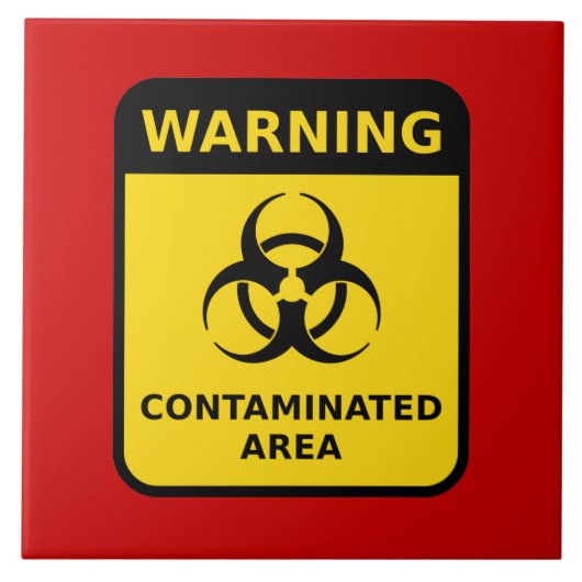 Waarschuwingsbord voor biogevaren tegeltje (Voorkant)