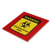 Waarschuwingsbord voor biogevaren tegeltje (Zijkant)