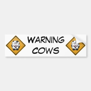 Waarschuwingsbord voor cartoon bumpersticker