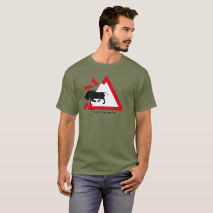 Waarschuwingsbord voor de bull run van San Fermin T-shirt