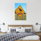 Waarschuwingsbord voor elanden canvas afdruk (Insitu (Slaapkamer))