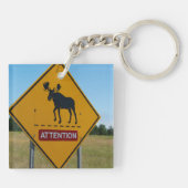 Waarschuwingsbord voor elanden sleutelhanger (Achterkant)