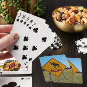 Waarschuwingsbord voor elanden speelkaarten (Insitu)