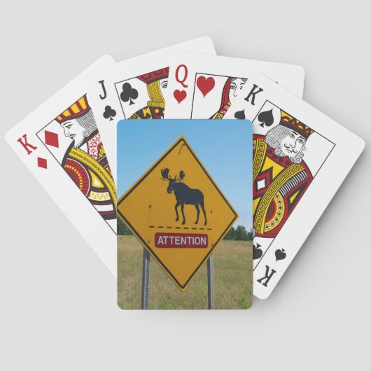 Waarschuwingsbord voor elanden speelkaarten (Achterkant)
