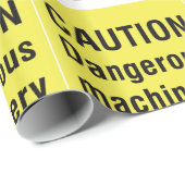Waarschuwingsbord voor gevaarlijke machines cadeaupapier (Rol Hoek)