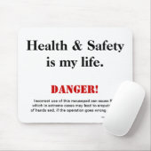 Waarschuwingsbord voor gezondheids- en veiligheids muismat (Met muis)