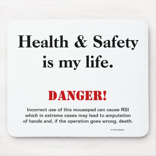 Waarschuwingsbord voor gezondheids- en veiligheids muismat (Voorkant)