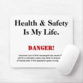 Waarschuwingsbord voor gezondheids- en veiligheids muismat (Met muis)