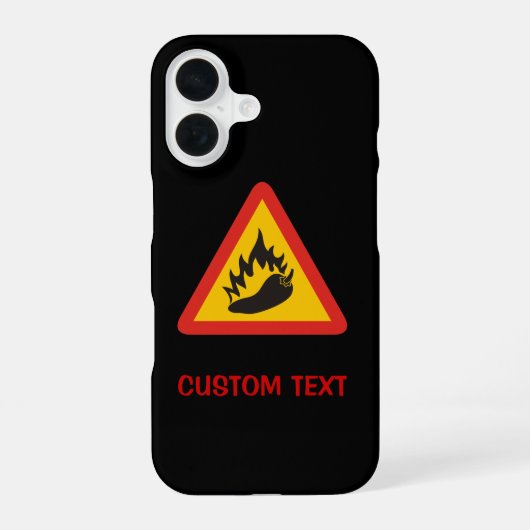 Waarschuwingsbord voor hete peper iPhone 16 hoesje (Achterkant)