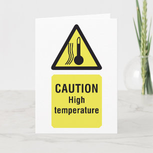 Waarschuwingsbord voor hoge temperaturen kaart