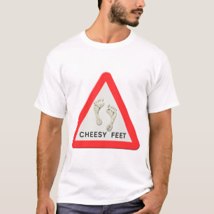 Waarschuwingsbord voor kaasvoeten t-shirt