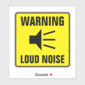 Waarschuwingsbord voor luide ruis pictogram vinyl  sticker (Vel)