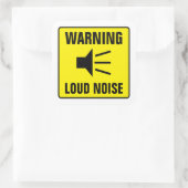 Waarschuwingsbord voor luide ruisgevaar pictogram  vierkante sticker (Tas)