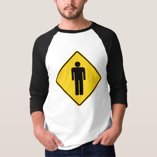 Waarschuwingsbord voor mannen t-shirt (Voorkant)