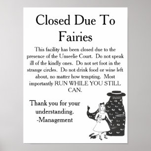 Waarschuwingsbord voor onseelie-fouten poster