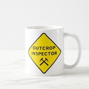 Waarschuwingsbord voor outcrop Inspector Koffiemok