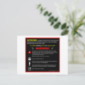 Waarschuwingsbord voor SKYDIVING Theme Park Briefkaart (Staand voorkant)