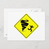 Waarschuwingsbord voor tornado briefkaart (Voorkant / Achterkant)