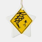 Waarschuwingsbord voor tornado keramisch ornament (Rechts)