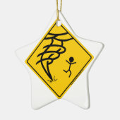 Waarschuwingsbord voor tornado keramisch ornament (Links)