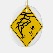 Waarschuwingsbord voor tornado keramisch ornament (Rechts)