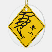 Waarschuwingsbord voor tornado keramisch ornament (Links)
