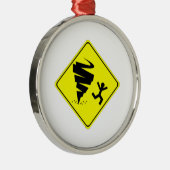 Waarschuwingsbord voor tornado metalen ornament (Rechts)